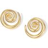 PAVOI 14K Gold Plated 925 Sterling Silver Posts Statement Spiral Stud Earrings for Women | Trendy Chunky Drop Earrings(Yellow Gold)