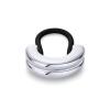PAVOI 14K Yellow Gold Plated Dome Waterproof Chunky Metal Hair Band Ponytail Holders for Women – Stainless Steel Statement Cuff Fashion Accessories – Stretchy Gold Hair Ties(Double Arch White Gold)