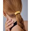 PAVOI 14K Yellow Gold Plated Dome Waterproof Chunky Metal Hair Band Ponytail Holders for Women – Stainless Steel Statement Cuff Fashion Accessories – Stretchy Gold Hair Ties(Double Arch Yellow Gold)