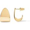PAVOI 14K Gold Plated 925 Sterling Silver Posts Chunky Hoop Earrings | Statement Huggie Hoops for Women | Lightweight Gold Dome Earrings(Yellow Gold)