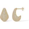 PAVOI 14K Gold-Plated 925 Sterling Silver Posts Chunky Studded Teardrop Pavé Drop Dangle Earrings for Women | Cubic Zirconia Statement Earring Pair(Yellow Gold)