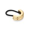 PAVOI 14K Yellow Gold Plated Dome Waterproof Chunky Metal Hair Band Ponytail Holders for Women – Stainless Steel Statement Cuff Fashion Accessories – Stretchy Gold Hair Ties(Double Arch Yellow Gold)