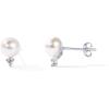PAVOI 18K Gold Plated 925 Sterling Silver Post Cubic Zirconia | AAA+ Quality Handpicked Freshwater Cultured Stud Button Pearl Earrings(White Gold)