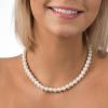 PAVOI 925 Sterling Silver Round White Simulated Shell Pearl Necklace Strand | Pearl Choker Necklace | Jewelry for Women(8mm)
