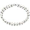 PAVOI 925 Sterling Silver Round White Simulated Shell Pearl Necklace Strand | Pearl Choker Necklace | Jewelry for Women(10mm)