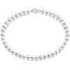 PAVOI 925 Sterling Silver Round White Simulated Shell Pearl Necklace Strand | Pearl Choker Necklace | Jewelry for Women(6mm)