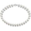 PAVOI 925 Sterling Silver Round White Simulated Shell Pearl Necklace Strand | Pearl Choker Necklace | Jewelry for Women(8mm)