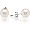 PAVOI Handpicked AAA+ 14K Gold Round White Freshwater Cultured Pearl Earrings | Pearl Earrings for Women(White Gold)