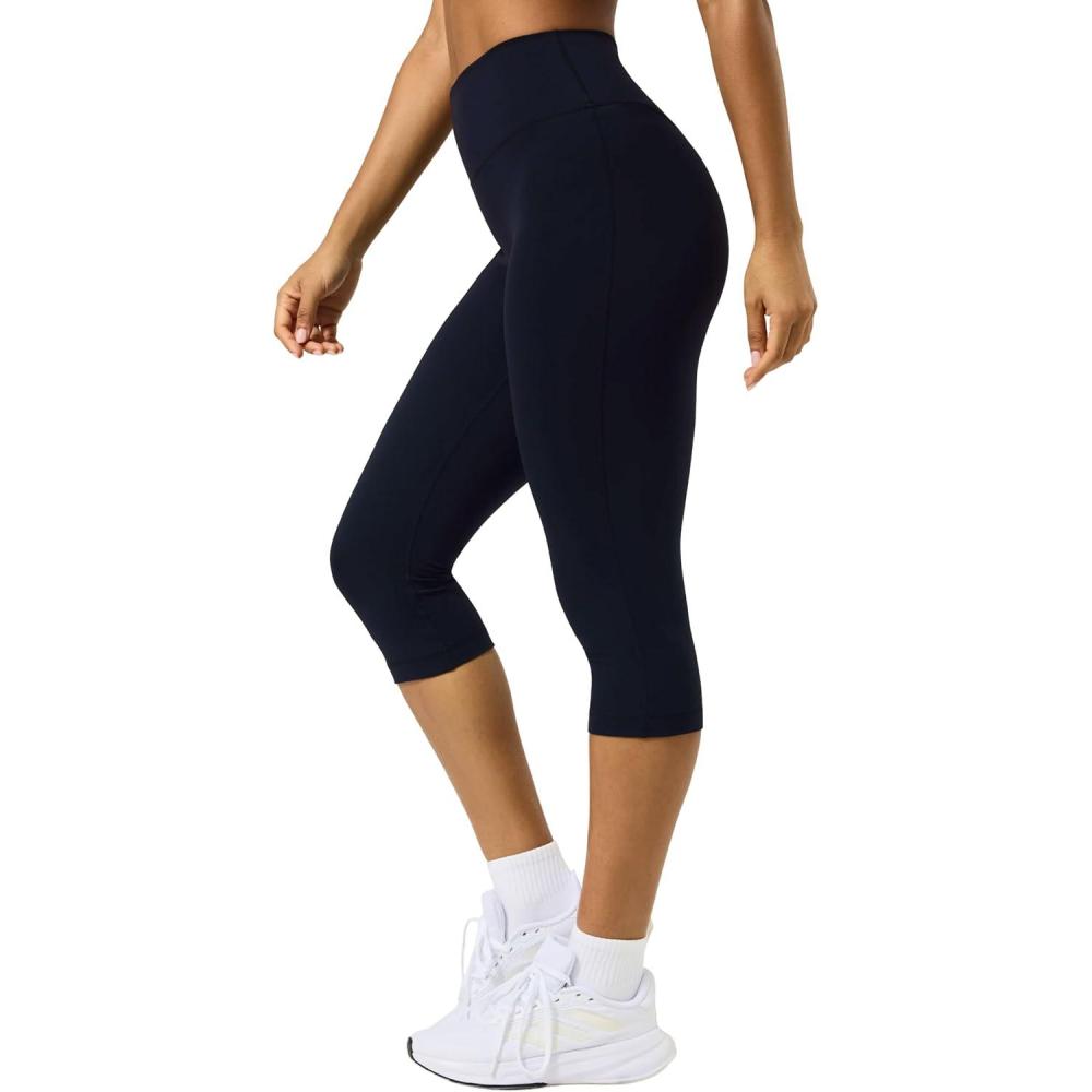 imagePAVOI ACTIVE Sports Capri Leggings for Women  High Waisted Capri Yoga Pants  Soft Workout Compression Leggings CaprisBlack
