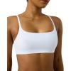 PAVOI ACTIVE Low Square Neck Sports Bra – Adjustable Thin Straps Bandeau Padded Workout Square Neck Bra for Women – FlexFlow(White)