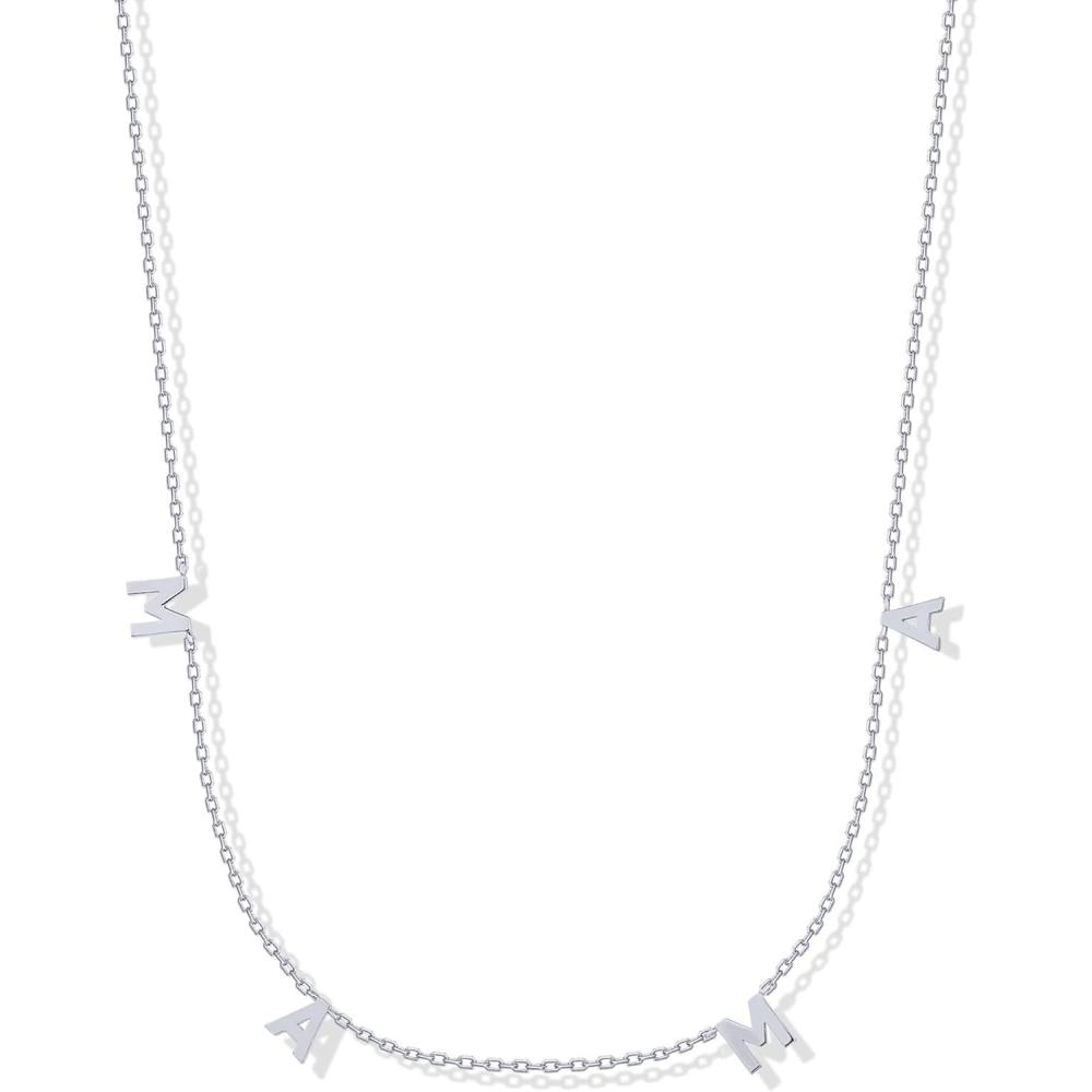 imagePAVOI 14K Gold Plated Mom Necklace for Women  Cubic Zirconia Mama Necklace Gold Jewelry Gifts for Mothers Day  Dainty Pendant New Mom JewelryWhite Gold