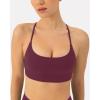PAVOI ACTIVE Open Back Strappy Yoga Workout Bras for Women – Low Support Criss-Cross Sports Gym Bra Removable Pads – FlexFlow, Small, Bordeaux