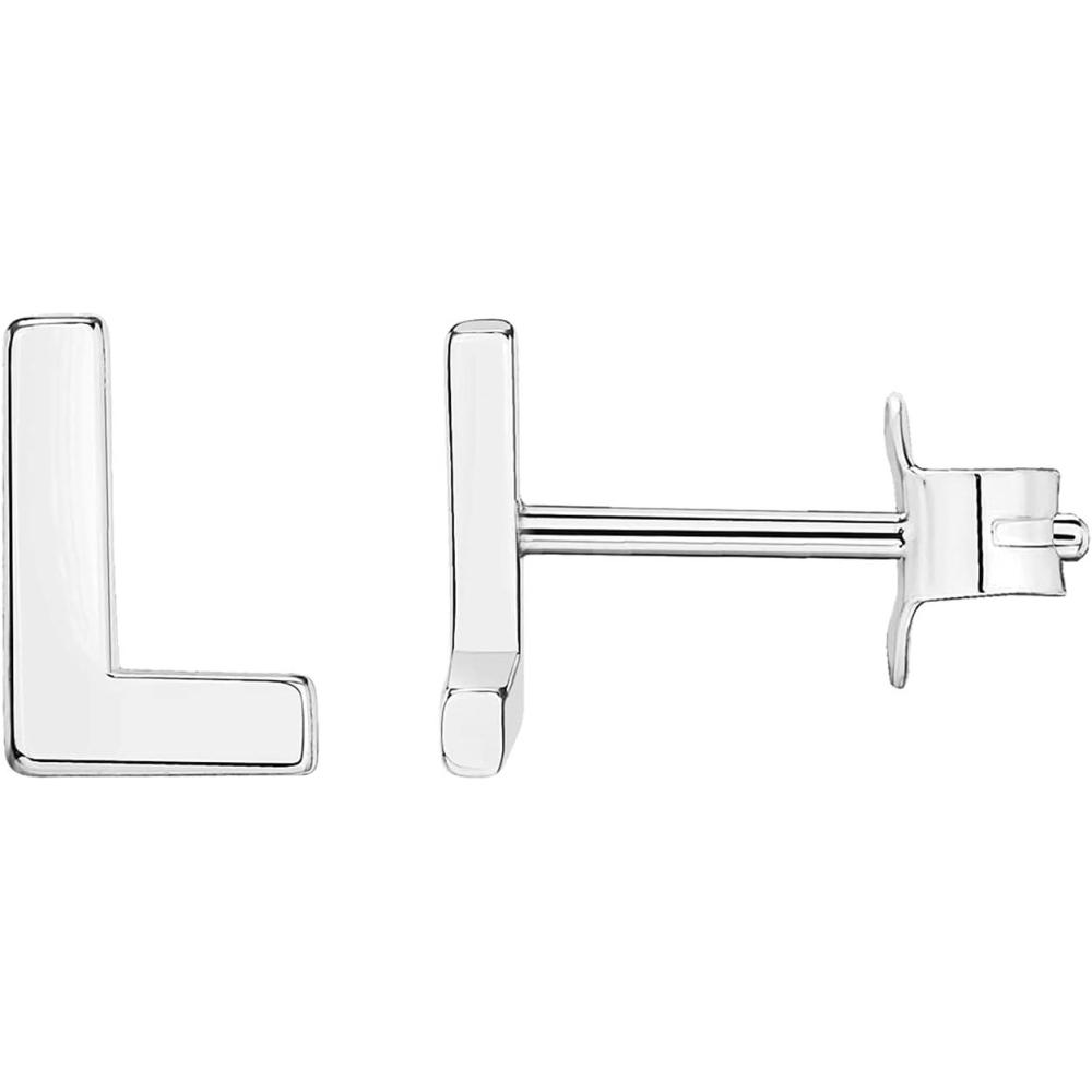 imagePAVOI 14K Gold Plated Sterling Silver Alphabet Letter Earrings  Personalized Initial Earrings L