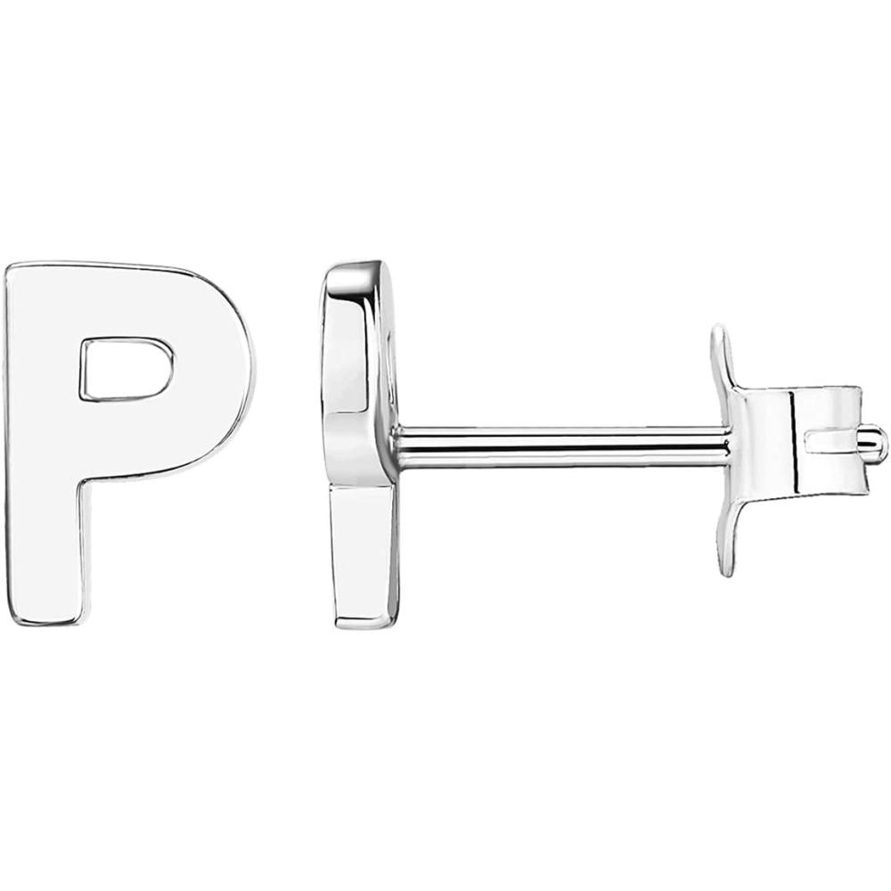 imagePAVOI 14K Gold Plated Sterling Silver Alphabet Letter Earrings  Personalized Initial Earrings P