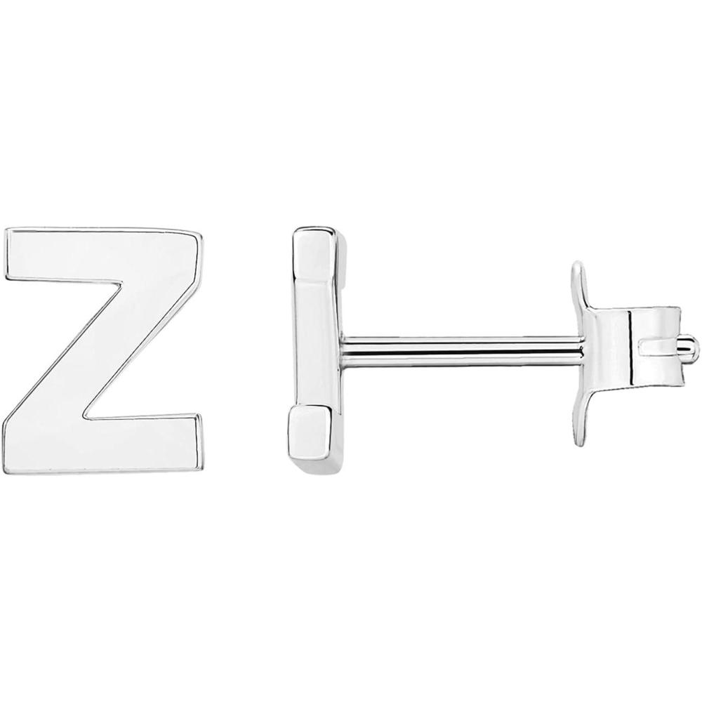 imagePAVOI 14K Gold Plated Sterling Silver Alphabet Letter Earrings  Personalized Initial Earrings Z
