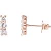 PAVOI 14K Gold Plated 925 Sterling Silver CZ Simulated Diamond Earrings | Dainty Geometric Shape Mini Bar Stud Earrings for Women(Rose Gold)