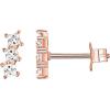 PAVOI 14K Gold Plated 925 Sterling Silver CZ Simulated Diamond Earrings | Dainty Geometric Shape Mini Bar Stud Earrings for Women(Rose Gold)