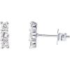 PAVOI 14K Gold Plated 925 Sterling Silver CZ Simulated Diamond Earrings | Dainty Geometric Shape Mini Bar Stud Earrings for Women(White Gold)