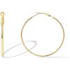 PAVOI 14K Gold Plated 925 Sterling Silver Post Hoops | Large Hoops Earring | Lightwight Gold Hoop Earrings for Women(Yellow Gold)