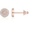 PAVOI 14K Gold Plated 925 Sterling Silver Post Stud Earrings for Women | Pave CZ Mini Disc | Gold Earrings for Women(Rose Gold)