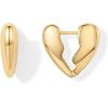 PAVOI 14K Gold Plated Bold Chunky Dupe Heart Hoop Earrings for Women | Gold Earring Pair(Broken Heart)