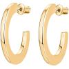 PAVOI 14K Gold Plated Hoop Earrings For Women | 4mm Flat Infinity Gold Hoops Women Earrings | Gold Plated Loop Earrings For Women | Lightweight Hoop Earrings Set(30 Millimeters)