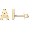 PAVOI 14K Gold Plated Sterling Silver Alphabet Letter Earrings | Personalized Initial Earrings(- A)