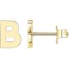 PAVOI 14K Gold Plated Sterling Silver Alphabet Letter Earrings | Personalized Initial Earrings(- B)