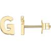PAVOI 14K Gold Plated Sterling Silver Alphabet Letter Earrings | Personalized Initial Earrings(- G)