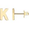 PAVOI 14K Gold Plated Sterling Silver Alphabet Letter Earrings | Personalized Initial Earrings(- K)
