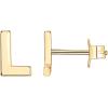 PAVOI 14K Gold Plated Sterling Silver Alphabet Letter Earrings | Personalized Initial Earrings(- L)