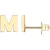 PAVOI 14K Gold Plated Sterling Silver Alphabet Letter Earrings | Personalized Initial Earrings(- M)