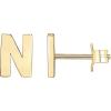 PAVOI 14K Gold Plated Sterling Silver Alphabet Letter Earrings | Personalized Initial Earrings(- N)