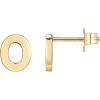 PAVOI 14K Gold Plated Sterling Silver Alphabet Letter Earrings | Personalized Initial Earrings(- O)