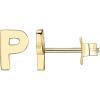 PAVOI 14K Gold Plated Sterling Silver Alphabet Letter Earrings | Personalized Initial Earrings(- P)