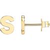 PAVOI 14K Gold Plated Sterling Silver Alphabet Letter Earrings | Personalized Initial Earrings(- S)