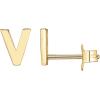 PAVOI 14K Gold Plated Sterling Silver Alphabet Letter Earrings | Personalized Initial Earrings(- V)
