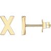 PAVOI 14K Gold Plated Sterling Silver Alphabet Letter Earrings | Personalized Initial Earrings(- X)