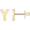 PAVOI 14K Gold Plated Sterling Silver Alphabet Letter Earrings | Personalized Initial Earrings(- Y)
