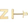 PAVOI 14K Gold Plated Sterling Silver Alphabet Letter Earrings | Personalized Initial Earrings(- Z)