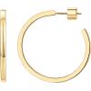 PAVOI 14K Gold Plated Thin Square Edge Open Hoop Earrings for Women | Trendy Lightweight Open Hoops(30 Millimeters)
