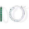 PAVOI 18K Gold Plated 925 Sterling Silver Post Cubic Zirconia Hoop Earrings for Women | Colored Cubic Zirconia Hoops | Green, Purple Ombre, Black 15mm Earrings(White Gold)