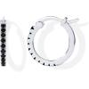PAVOI 18K Gold Plated 925 Sterling Silver Post Cubic Zirconia Hoop Earrings for Women | Colored Cubic Zirconia Hoops | Green, Purple Ombre, Black 15mm Earrings(White Gold)