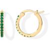 PAVOI 18K Gold Plated 925 Sterling Silver Post Cubic Zirconia Hoop Earrings for Women | Colored Cubic Zirconia Hoops | Green, Purple Ombre, Black 15mm Earrings(Yellow Gold)