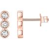 PAVOI 14K Gold Plated 925 Sterling Silver CZ Simulated Diamond Earrings | Dainty Geometric Shape Mini Bar Stud Earrings for Women(Rose Gold)