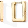 PAVOI 14K Gold Plated 925 Sterling Silver Post Square Hoop Earrings | Geometric Rectangle Gold Hoop Earrings for Women(Yellow Gold)