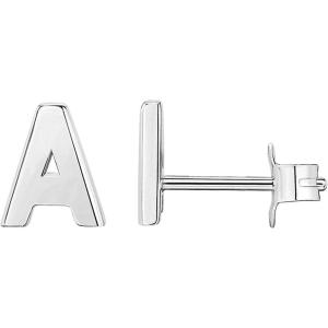 PAVOI 14K Gold Plated Sterling Silver Alphabet Letter Earrings | Personalized Initial Earrings(- A)