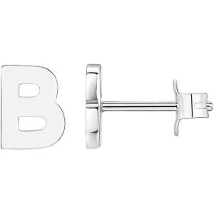 PAVOI 14K Gold Plated Sterling Silver Alphabet Letter Earrings | Personalized Initial Earrings(- B)