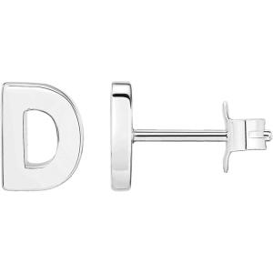 PAVOI 14K Gold Plated Sterling Silver Alphabet Letter Earrings | Personalized Initial Earrings(- D)