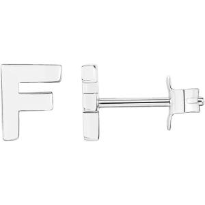 PAVOI 14K Gold Plated Sterling Silver Alphabet Letter Earrings | Personalized Initial Earrings(- F)